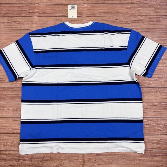 Levis Mens Oversized Striped Crewneck T-Shirt With Pocket Blue/White/Navy - Picture 2 of 16